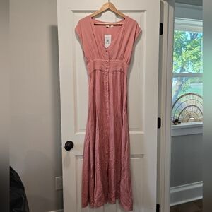 NWT Roxy Peach Fairest Of All Maxi Dress